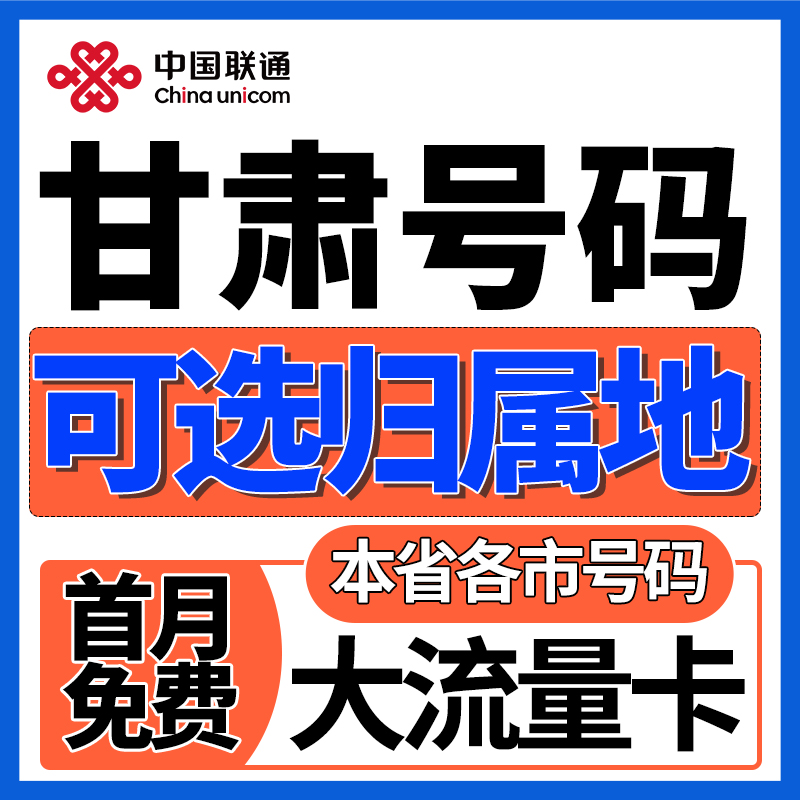 甘肃归属地天水武威张掖平凉酒泉庆阳定西陇南流量卡电话卡手机卡