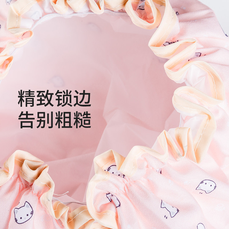 双层加厚浴帽女防水洗澡家用防油烟头套女童干发膜专用沐浴帽