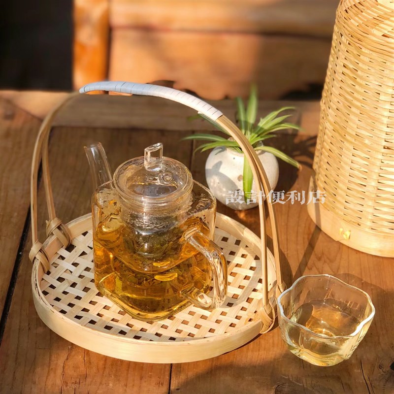 设计便利店方形茶壶耐热玻璃日式茶壶煮茶壶手工花茶泡茶煮茶器