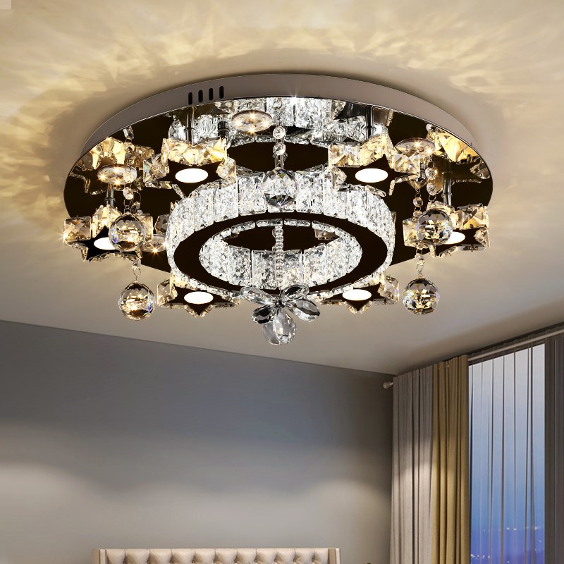 卧室灯led吸顶灯简约现代水晶灯圆形个性创意书房餐厅灯北欧灯具