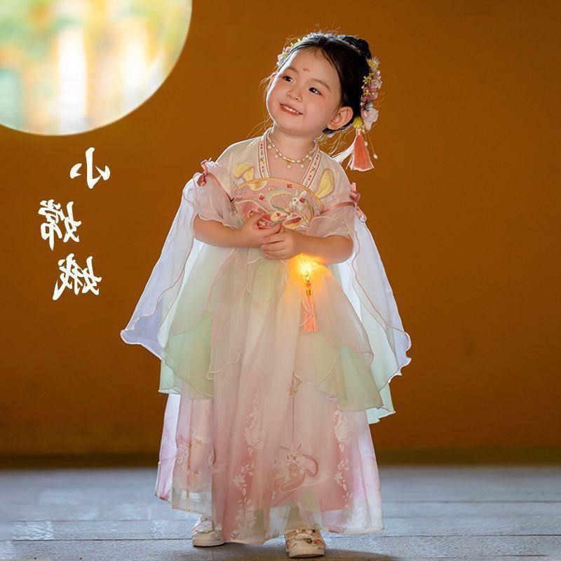 女.童高端汉服齐胸襦裙中国古风公主表演出服跳舞夏改良超仙连衣