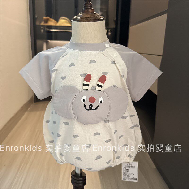 婴儿夏季衣服薄款可爱连体衣短袖包屁衣宝宝夏装超萌哈衣夏天爬服