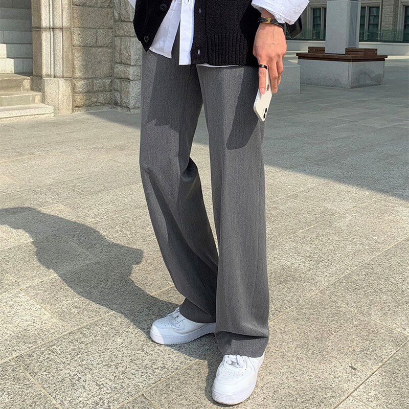 垂感西裤男直筒宽松休闲长裤百搭春季裤子韩版潮流阔腿拖地西装裤