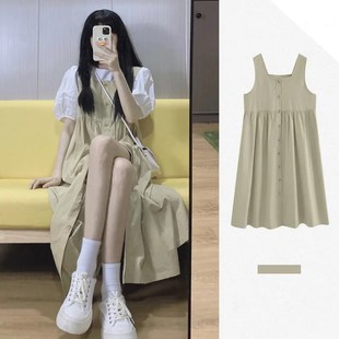 甜美套装 奶系学院风宽松中长款 裙两件套200斤 胖mm300斤女夏季 大码