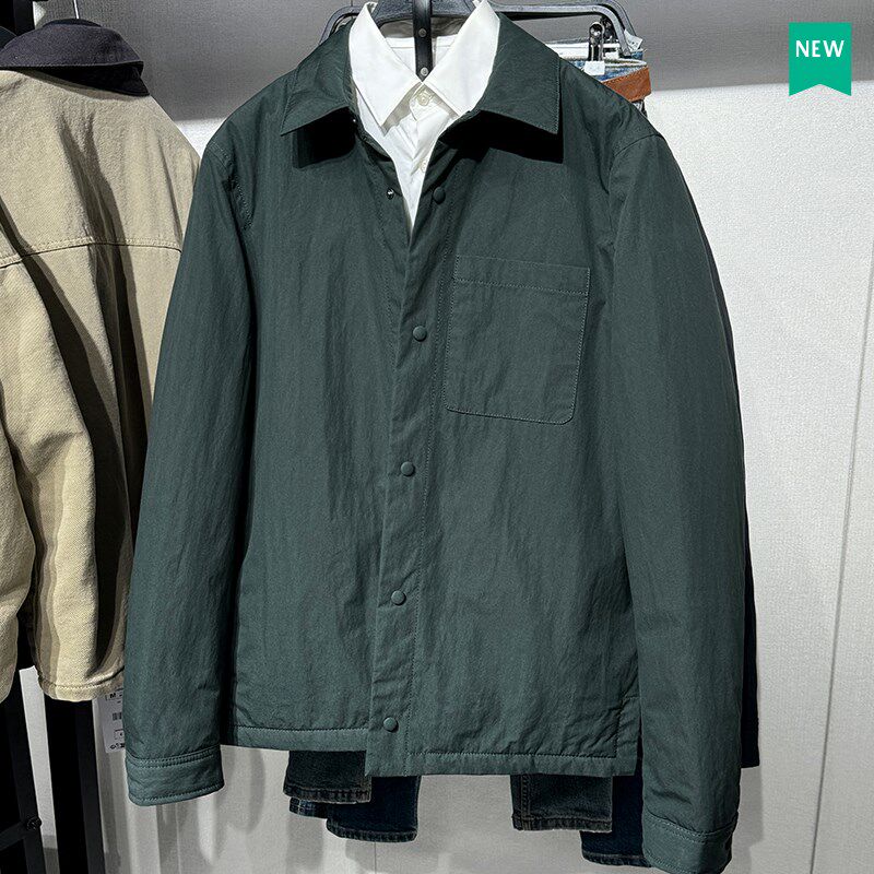 柜699!秋冬新款男装科技面料轻便夹棉长袖衬衫宽松外套9621021