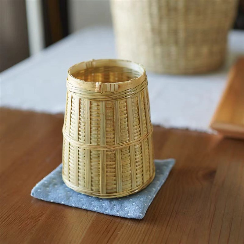 早上好商店 手工小物 竹制桌面收纳 笔筒 餐具筒 茶艺收纳 竹器
