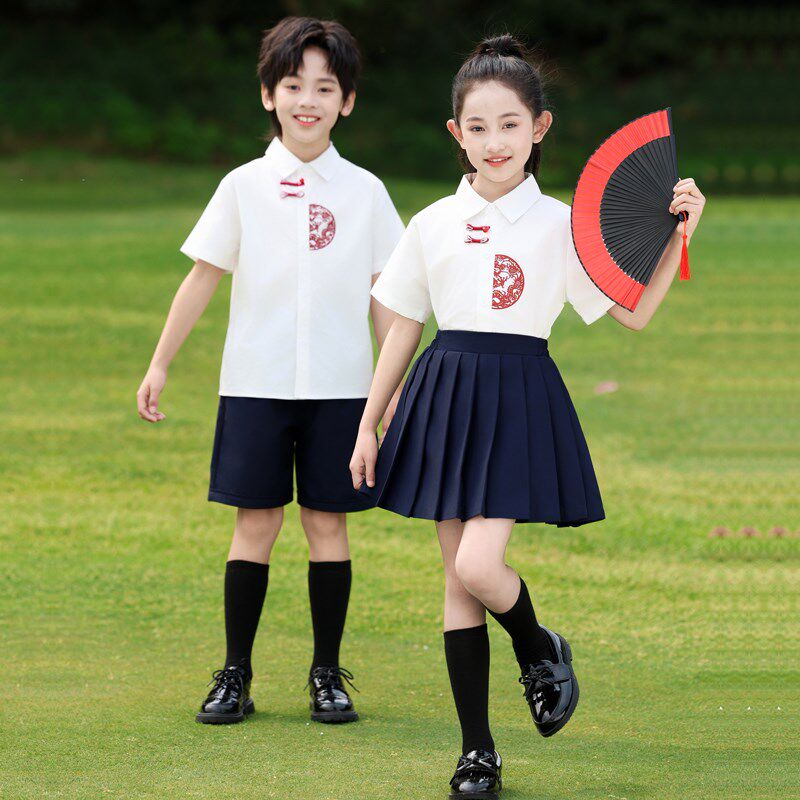 六一儿童节表演服套装中国风小学生夏季新款校服唐装幼儿园服班服