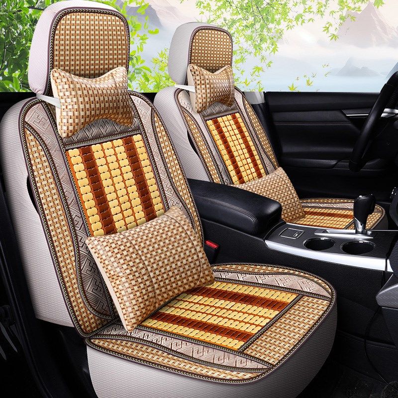 夏季汽车座套竹片凉垫单个座垫四季通用小车全包围清凉通风座椅套