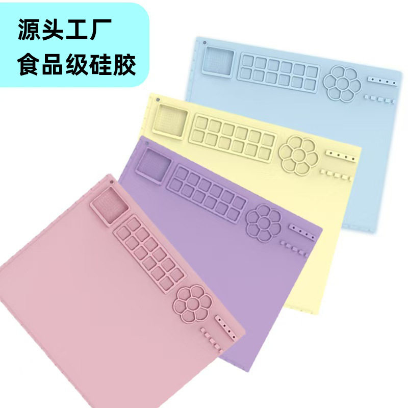硅胶绘画垫儿童DIY涂鸦垫美术油画垫可水洗反复使用调色板