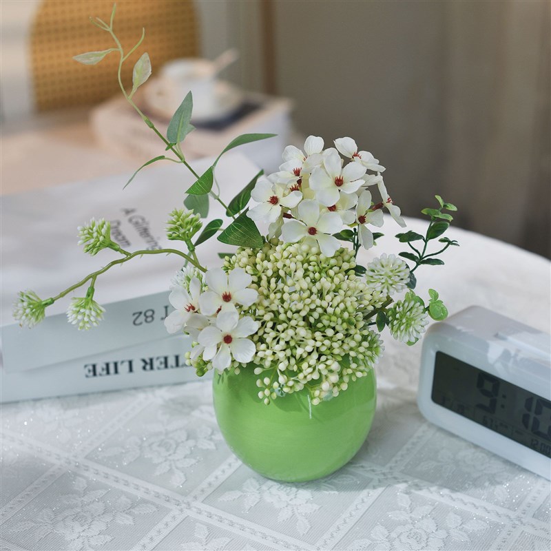《绿溪雪》新款小清新梨花假花仿真花客厅摆设餐桌装饰品室内摆件