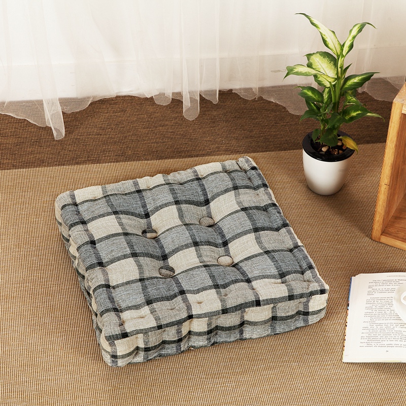 加厚椅子坐垫学车增高坐垫办公椅藤椅坐垫餐椅垫地板垫复古格子