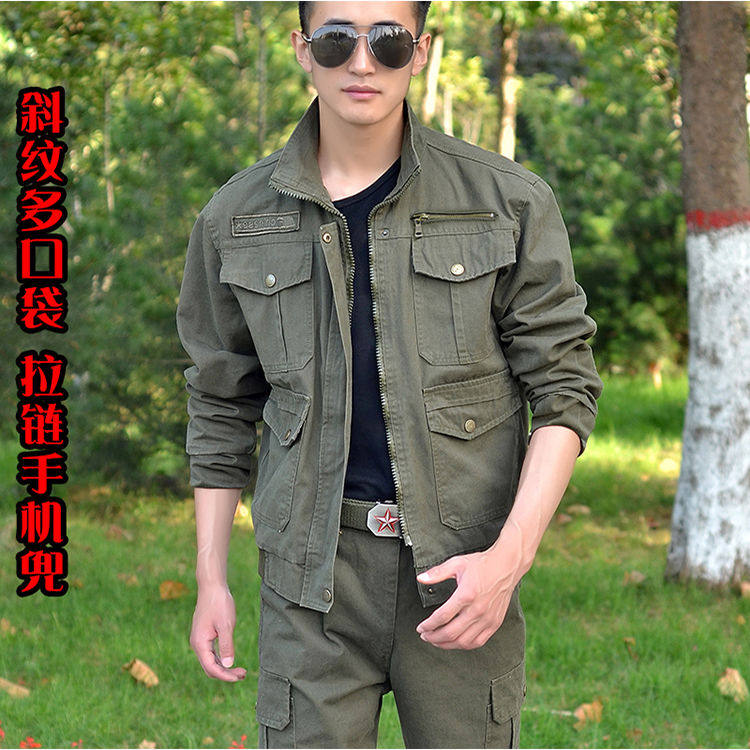 春秋工装电焊工作服套装男士纯棉工厂制服加厚防烫汽修机修劳保服