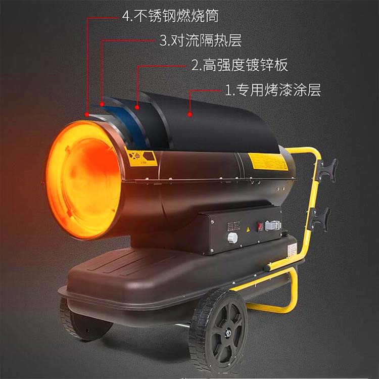 移动手推式柴油暖风机家用热风炮车间取暖热风机养殖场工业取暖机