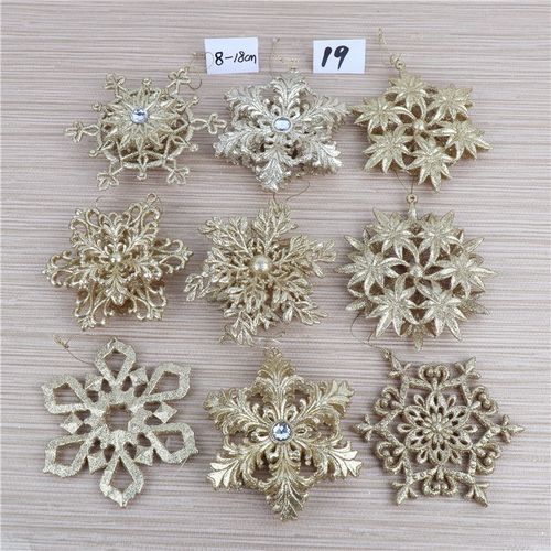 圣诞装饰用品白色金色植绒亚克力天使麋鹿造型吊饰圣诞树创意挂件