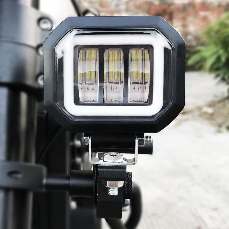 新款高亮电动车射灯代驾车灯摩托车灯雾灯带切线30W爆闪12v-80V