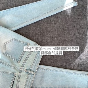 牛仔裤女夏季薄款2025年新款高腰显瘦铅笔裤浅色紧身修身小脚裤子