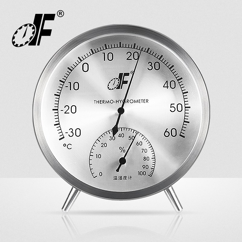 德福TH128室内干湿温度计家用高精度工业仓库医院台挂式温湿度表