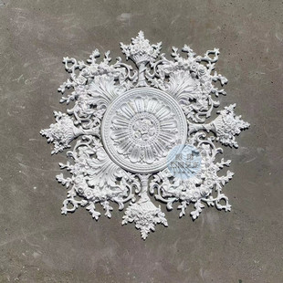 石膏灯盘法式GRG高强度石膏粉雕花悬吊式天花板造型拼花角花线条