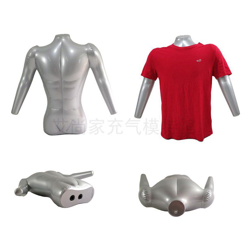 半身模特男充气服装模特人台立体裁剪制衣模型T拍照橱窗展示道具