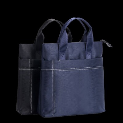 杰利5807竖款公文包帆布文件包小规格A4文件袋拉链多隔层资料档案