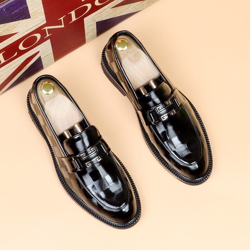 新款尖头皮d鞋男韩版套脚增高豆豆鞋一脚蹬休闲鞋金属扣发型师鞋,流行男鞋,休闲皮鞋,淘宝优惠券,粉丝福利购,淘宝优惠卷