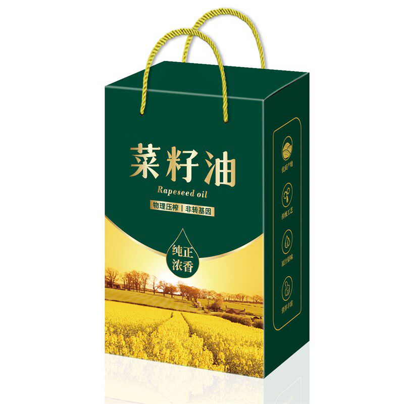 10个菜籽油包装盒5升10斤装礼品盒芸苔油芥花R籽油手提袋纸箱彩盒