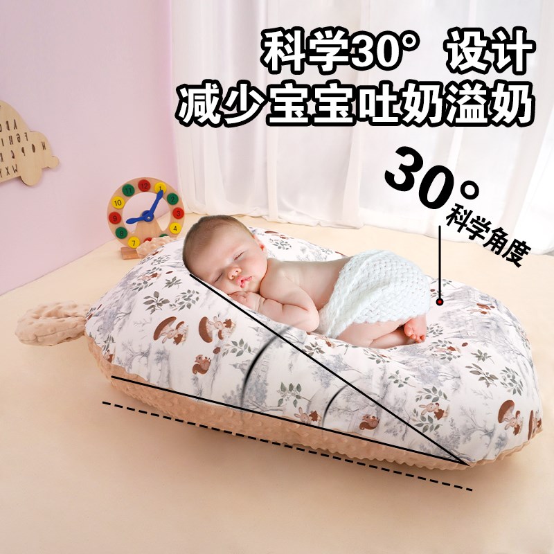 婴儿斜坡枕e趴睡趴趴枕春夏季哺乳枕防吐奶斜坡垫躺喂床中床可拆