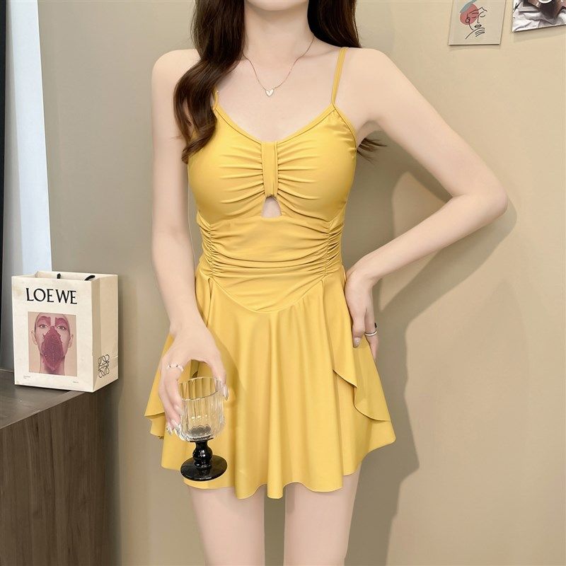 泳衣女2025h新款连体长袖带罩衫两件套遮肚显瘦保守高级感温泉泳