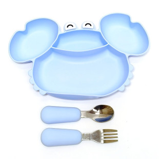 新款 宝宝餐盘婴儿硅胶自t主进食碗吸附儿童学吃训练辅食餐具套装