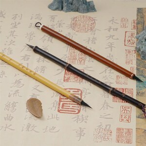 【话不多说江冠良定制】守中 纯黑尖紫毫瘦I金体毛笔 出锋:2.0cm