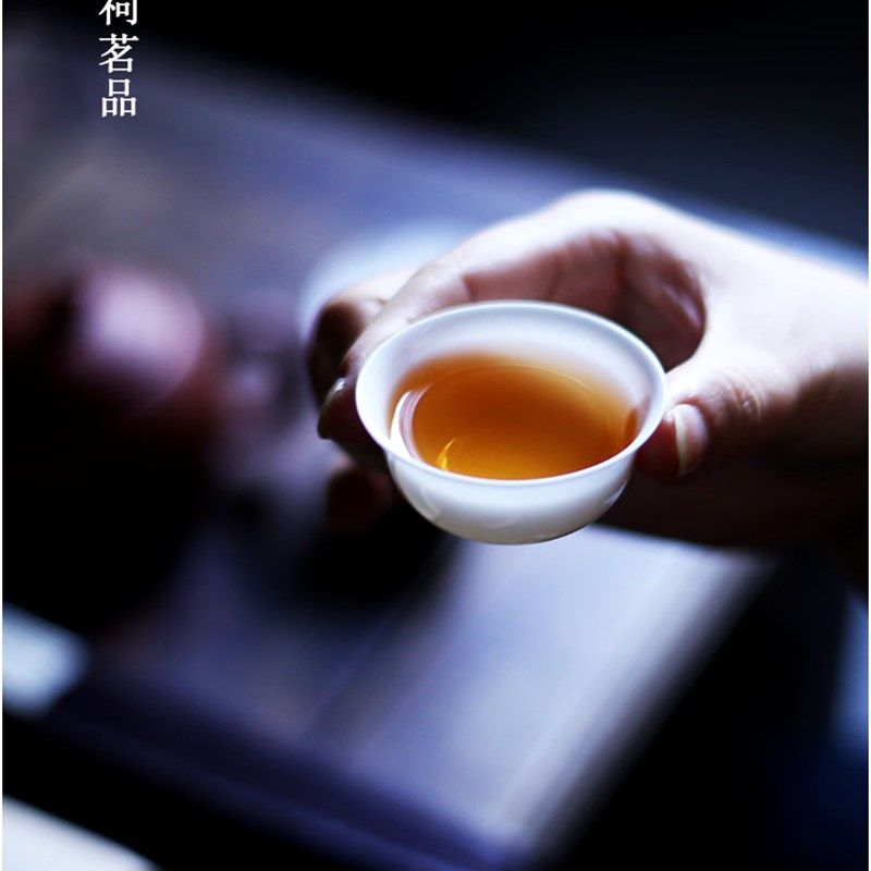 见山阁清晓正骨瓷薄胎茶杯品茗E杯特小号单个白玉令杯工夫茶具