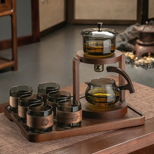 家用玻璃自动磁吸懒人感应泡茶壶冲泡茶神器功夫茶杯 茶具套装
