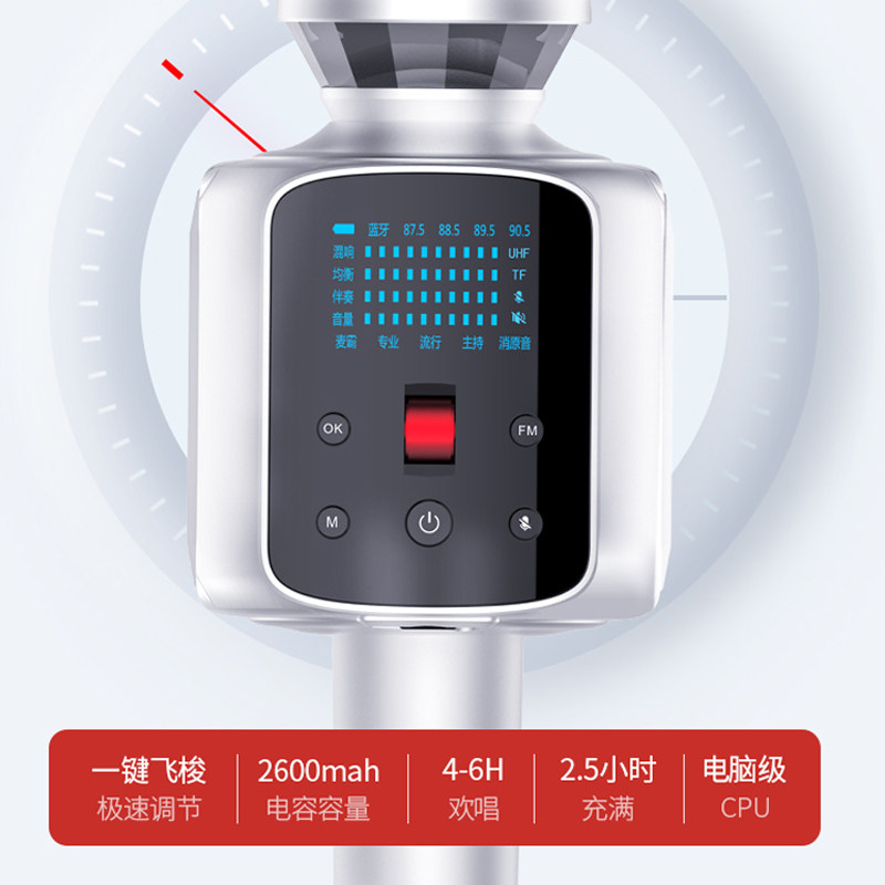 权盟 R2麦克风话筒音响一体带声卡唱歌手机k歌无线全民直播神器