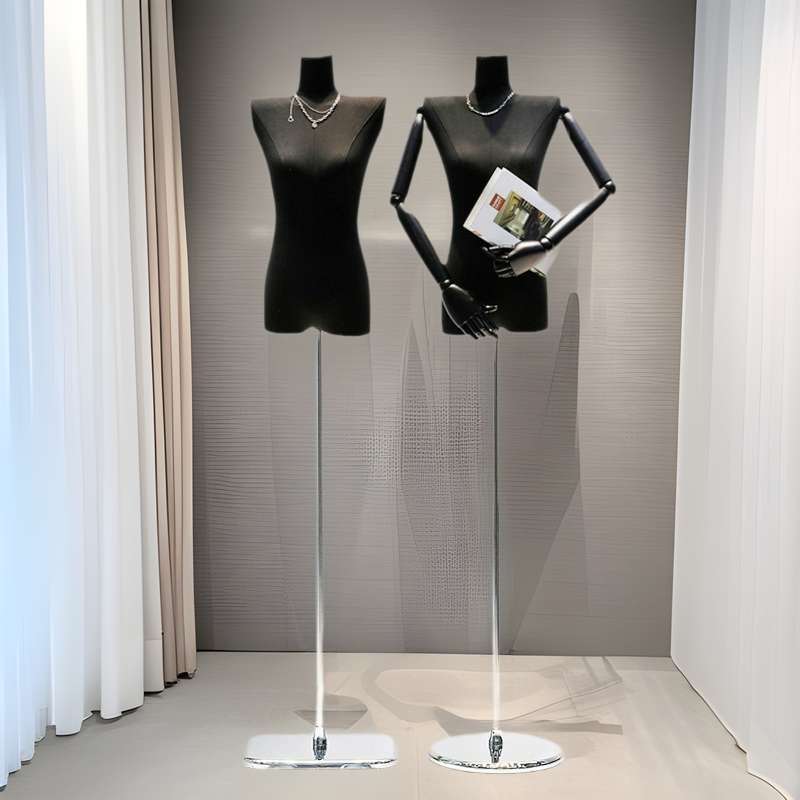 韩版黑色平肩模特道具女服装店橱窗人台人偶直角肩全身模特展示架