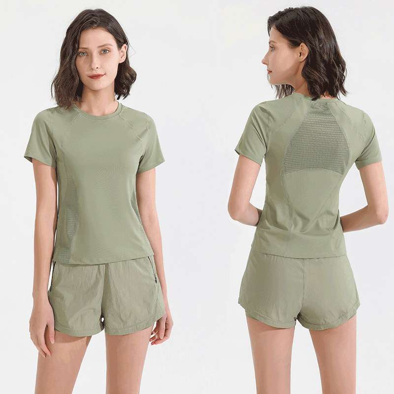 运动健身套装女专业晨跑训练衣春秋季健身房跑步宽松高级感瑜伽服