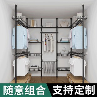 物柜简易落地卧室家用 顶天立地置衣架加粗加厚衣帽间晾衣架子组装