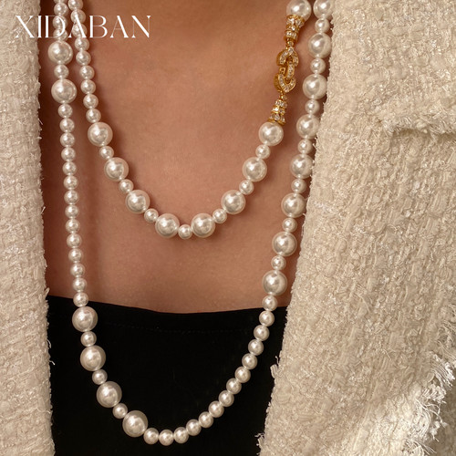 澳母贝珍珠秋冬毛衣链s925纯银扣