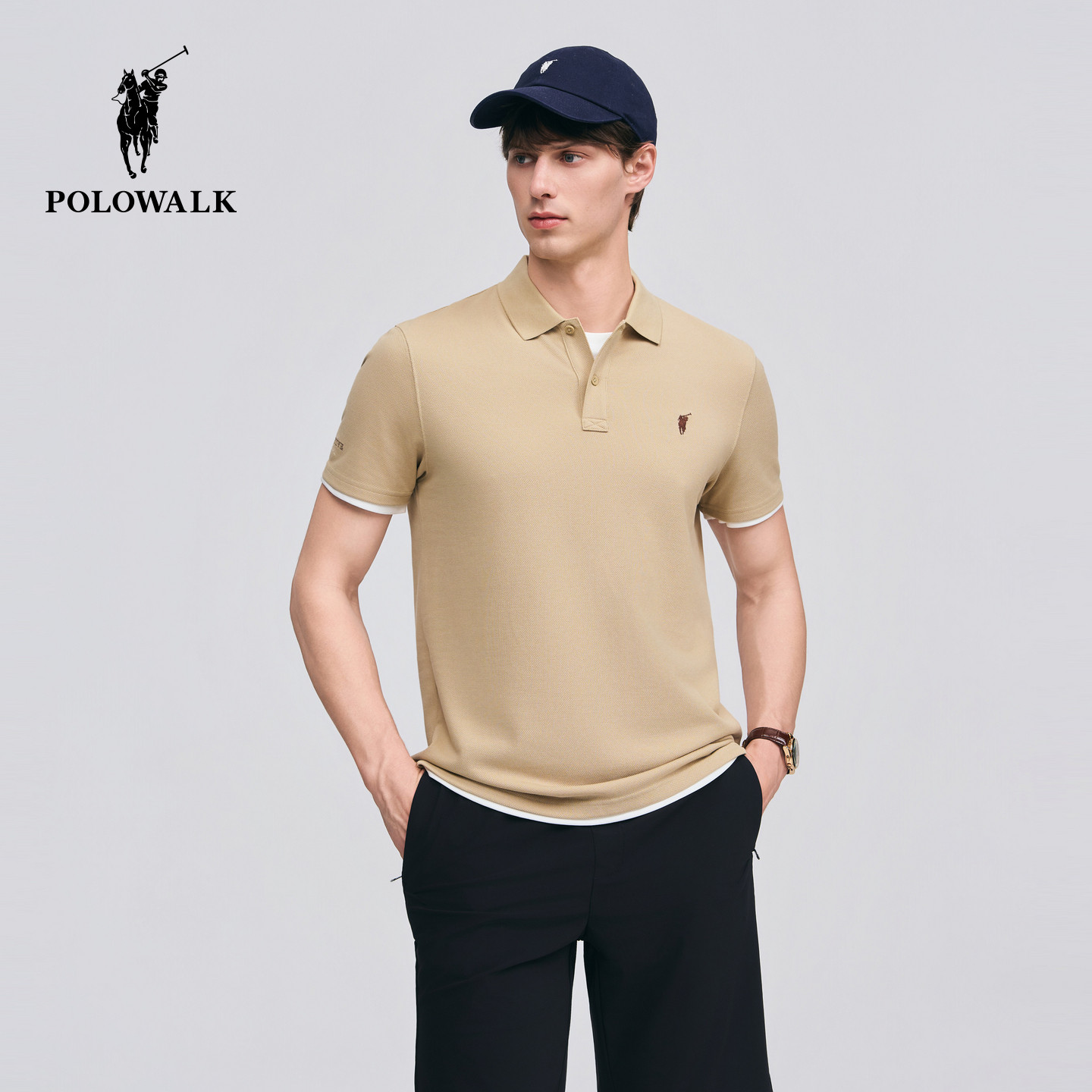 [特惠]【100%棉】POLOWALK男士短袖POLO衫百搭显瘦poloT恤