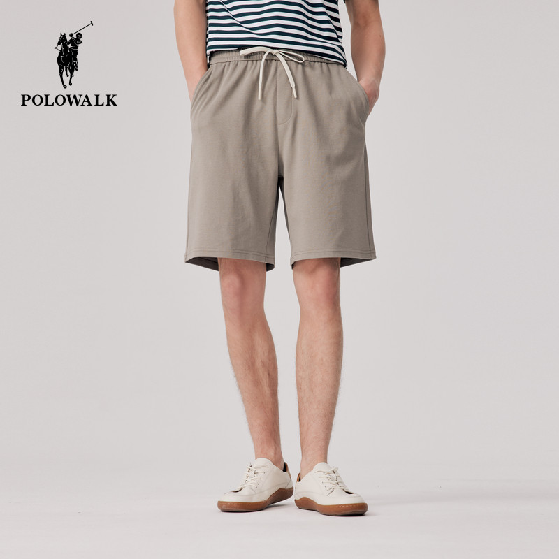 POLOWALK男士抽绳松紧短裤夏季薄款宽松休闲裤运动裤子直筒裤