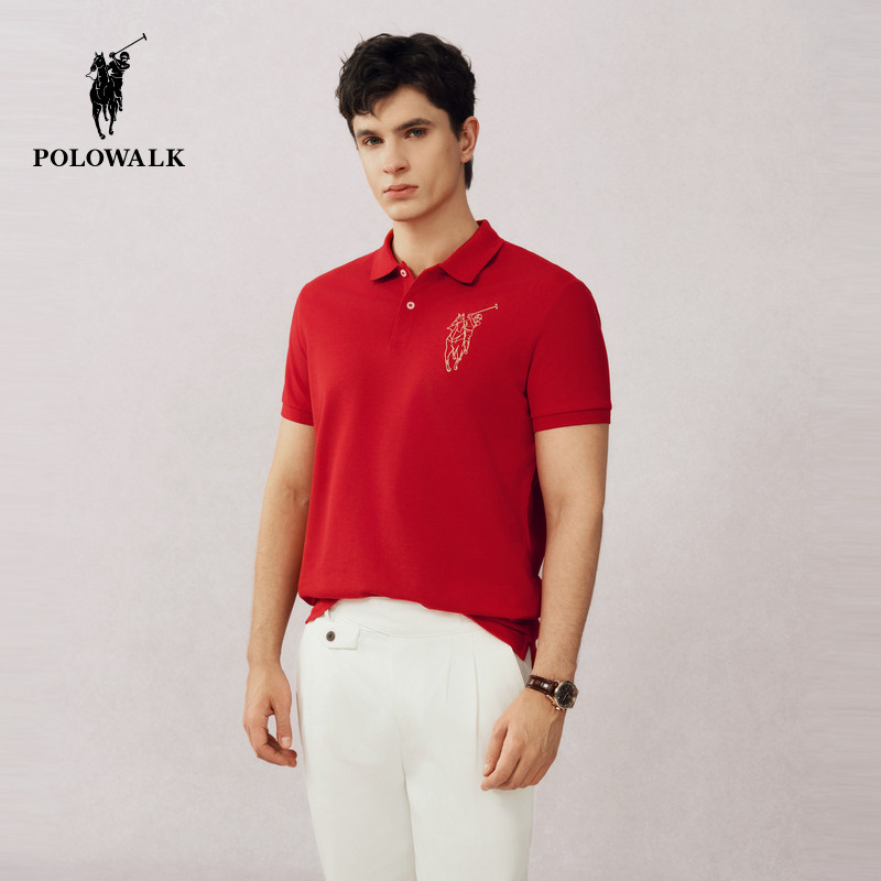 POLOWALK短袖POLO衫男式2025夏季新品休闲翻领短袖T恤商务上衣,男装,Polo衫,淘宝优惠券,粉丝福利购,淘宝优惠卷