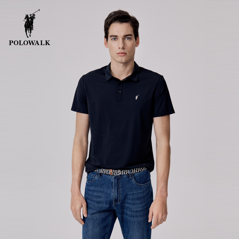 POLOWALK男式短袖polo衫春夏透气保罗翻领短袖翻领T恤打底衫上衣