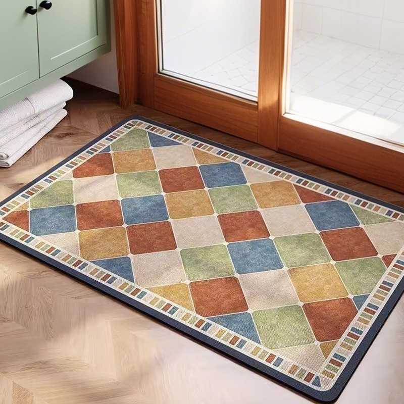 美式家用硅藻泥地垫卫生间吸水速干脚垫耐脏易打理浴室地垫可代发