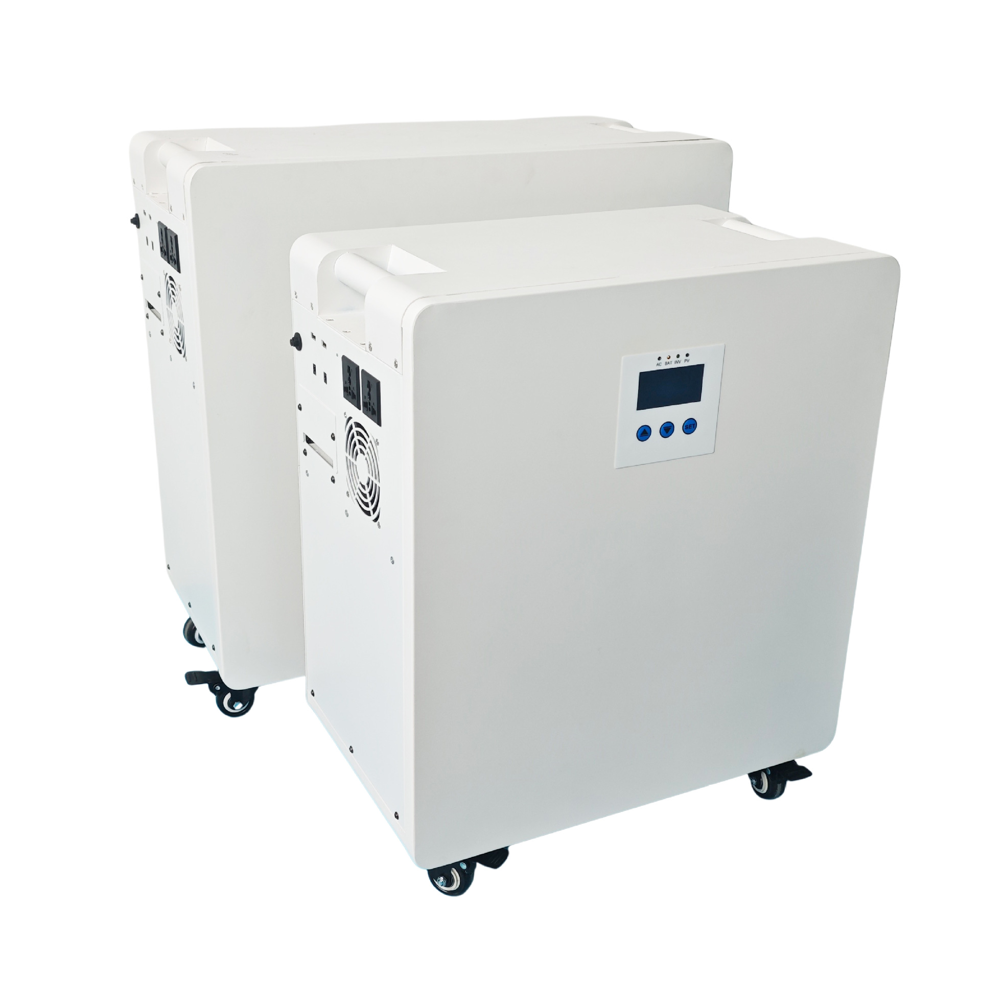 新款太阳能家庭供电储能一体机带轮51.2V100ah磷酸铁锂储能电池