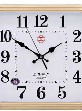 上海钟表挂钟客厅卧室办公室墙上时钟免打孔方形简约现代时尚创礼