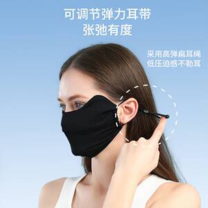 2024新款耳绳四季防护轻薄简约款水洗无痕防晒口罩冰感透气