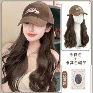 假发帽子女款2025新款帽子女秋冬假发帽子一体 短发适合戴的帽子