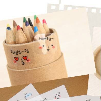 A37 韩国G&ME㊣可爱日常表情透明小贴纸 4张入
