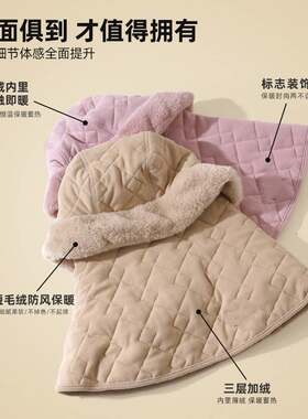 帽子女冬季保暖骑行面罩围脖一体秋冬骑车防寒口罩男加绒防风防冻