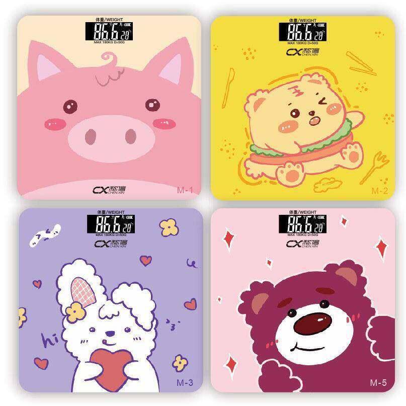 人体秤卡通称体重秤电子秤体重外贸秤方形钢化玻璃厂家直销
