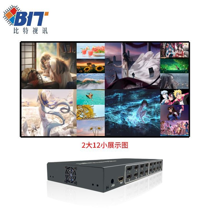 16进1出分割器高清监控画面分屏器 屏幕分割器多种组合切换